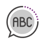 English/Language Arts icon - Bubble chat with the letter abc inside