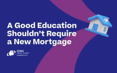 Image with text: "A Good Education Shouldn't Require a New Mortgage