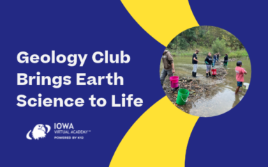 Iowa Virtual Academy Geology Club students explore Earth science through hands-on geode hunting, field experiences, and interactive learning activities.